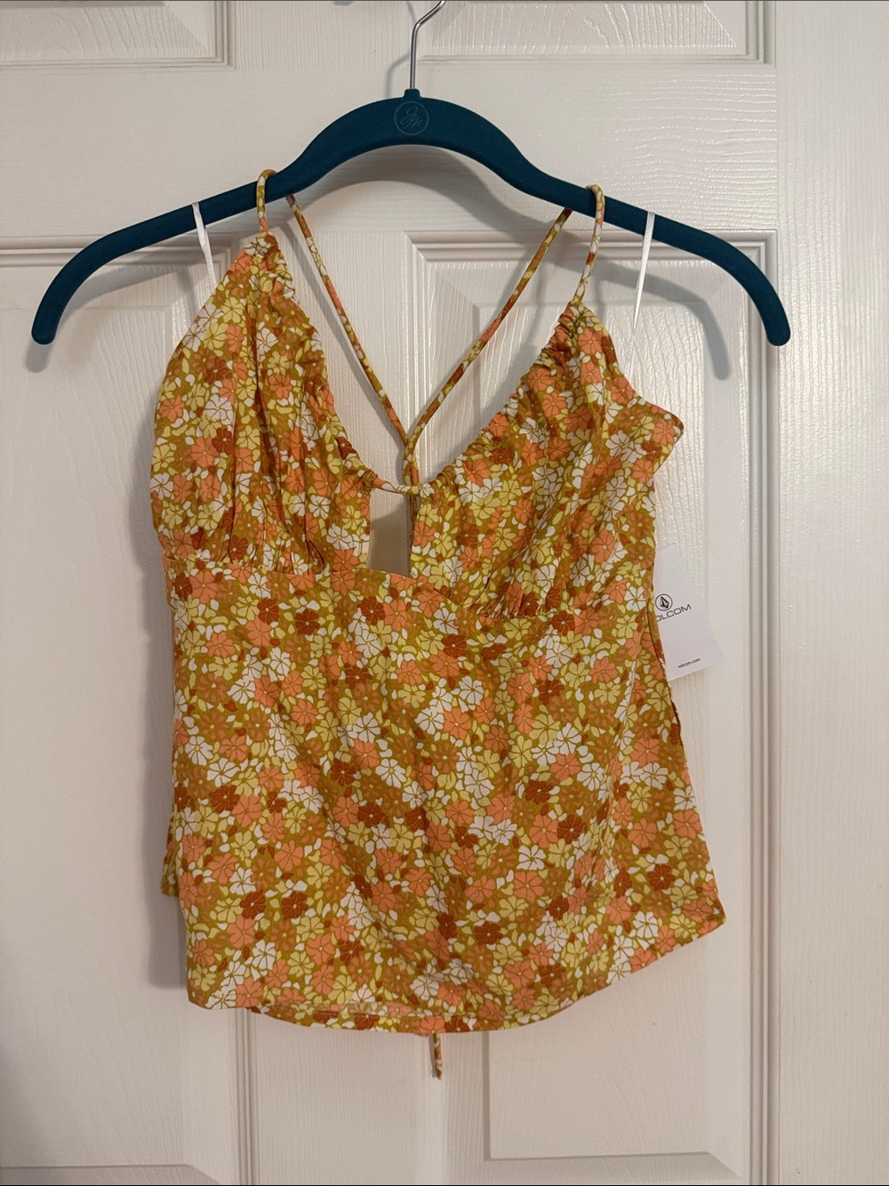 Volcom Floral halter top in Yellow/Orange (see listing for matching pants!)